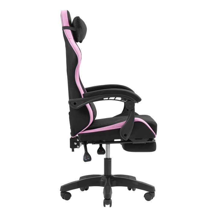 Silla Gamer Mars Gaming Mgcxfgrbl Negra Y Rosa Reclinable Reposabrazos Ajustable Reposapies Cojines Acabado  Textil