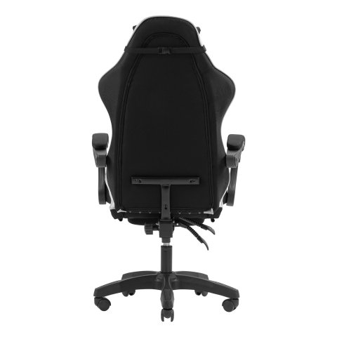 Silla Gamer Mars Gaming Mgcxfgrbl Negra Y Blanca Reclinable Reposabrazo Ajustable Reposapies Cojinesacabado  Textil