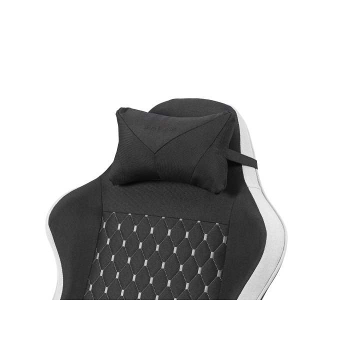 Silla Gamer Mars Gaming Mgcxfgrbl Negra Y Blanca Reclinable Reposabrazo Ajustable Reposapies Cojinesacabado  Textil