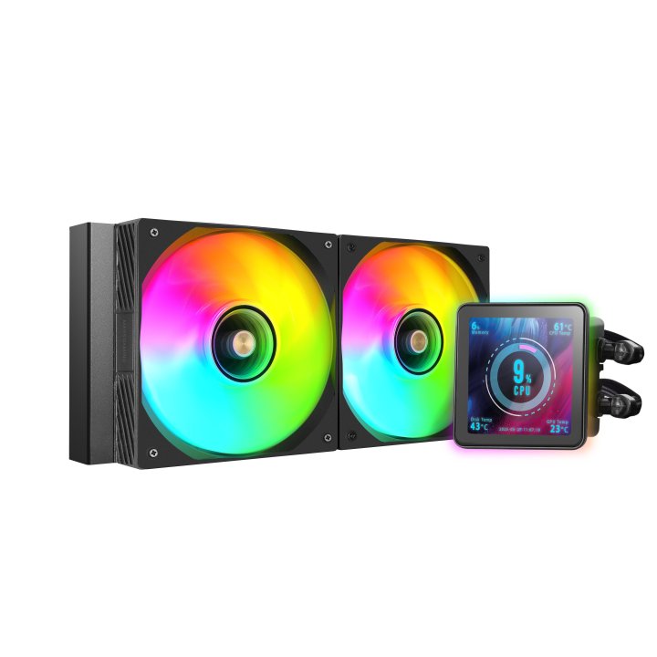 Sistema De Refrigeracion Liquida Mars Gaming Mlvisionpro240 Negro 2x120mm Argb Tpd 500w Lcd Intel Y Amd