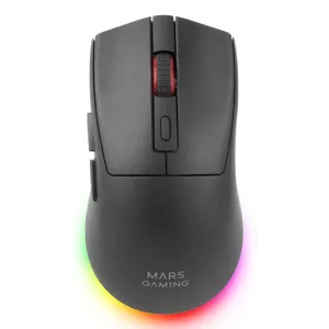 Mouse Mars Gaming Wireless Y Bluetooth Mmt3 Rgb Base De Recarga Magnetica 14400 Dpi Color Negro