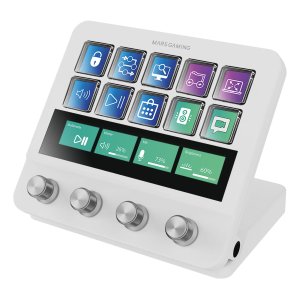 Control Deck Pro Mars Gaming Msdpro 10 Teclas Lcd Pantalla Tacil Extendida 4 Diales Multifuncion Blanco 2