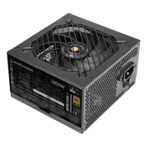 Fuente De Alimentacion Mars Gaming 1000w Modular Atx 80+ Bronze 140mm Silent Negro