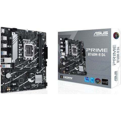 Pb Asus Prime B760m-r D4 M-atx Skt 1700 13º/14º Gen 2xddr4 3200mhz Hdmi 2xm.2 G-lan 2,5 Gb Usb3.2 Iluminacion Rgb