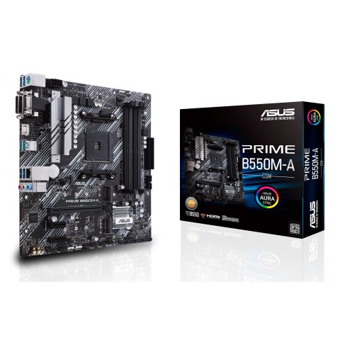 Pb Asus Prime B550m-a csm Skt Am4 M-atx Ddr4-3200mhz Hdmi Dvi Vga 1xpcie 4.0 3pcie 3.0 3xm.2 Glan 8usb3.2