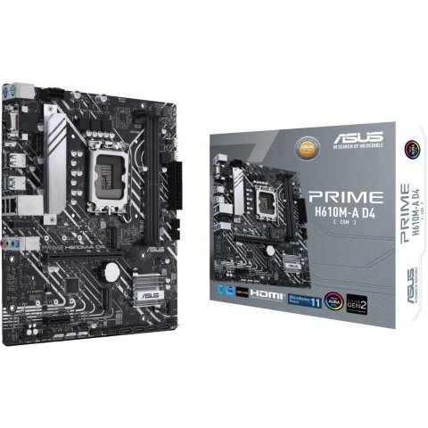 Pb Asus Prime H610m-a D4-csm Sk 1700 Intel Gen 12ª/13ª 2xddr4 Displayport Vga Hdmi M.2x2 4xsata 6gb Giga Lan