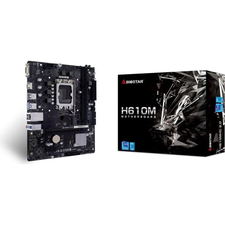Pb Biostar H610mhc 2.0 M-atx Skt 1700  2xddr4 3200 Mhz 1x M.2 4sata G-lan 4usb3,2 1hdmi 1vga