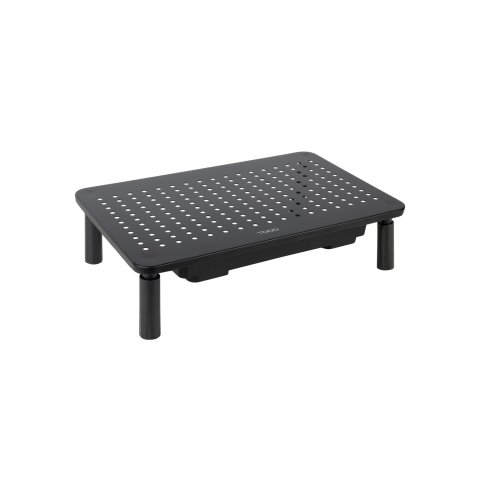 Soporte Elevador Para Monitor Tqmr081 Con Cajon Regulable Hasta 140mm Max. 20kg Color Negro