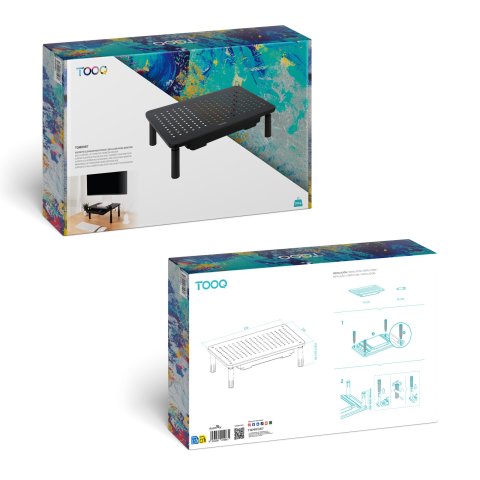 Soporte Elevador Para Monitor Tqmr081 Con Cajon Regulable Hasta 140mm Max. 20kg Color Negro