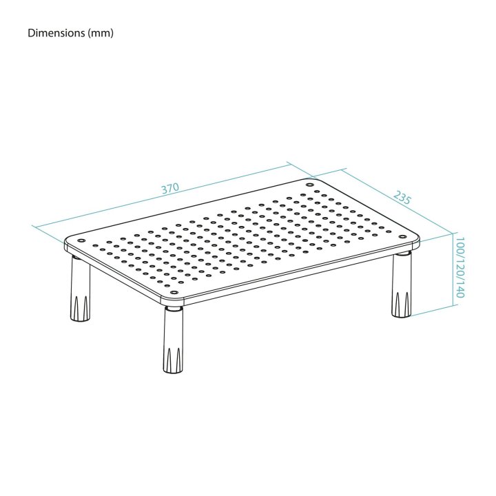 Soporte Elevador Para Monitor Tqmr086 Regulable Hasta 140mm Max. 20kg Color Negro