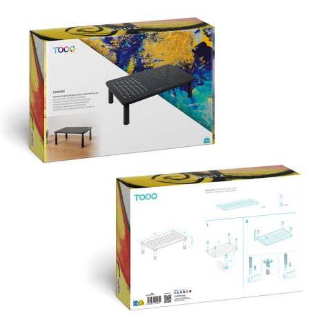 Soporte Elevador Para Monitor Tqmr086 Regulable Hasta 140mm Max. 20kg Color Negro