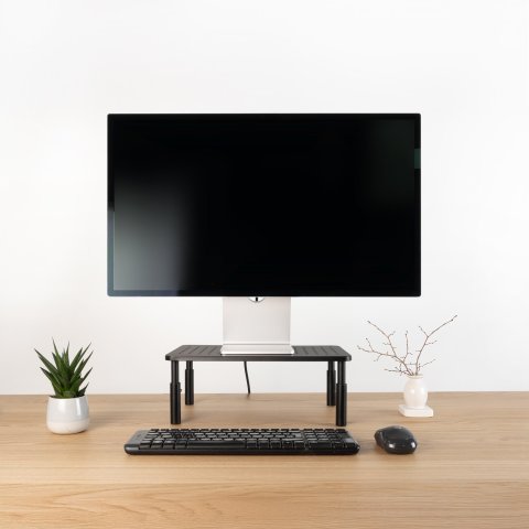 Soporte Elevador Para Monitor Tqmr081 Regulable Hasta 140mm Max. 20kg Color Negro