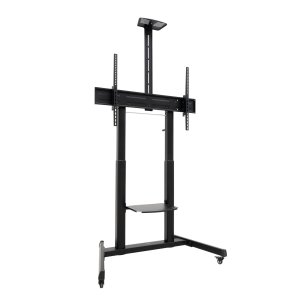 Soporte De Suelo Con Ruedas Tooq Fs20406hm-b Pantallas 60"-100" Max 120kg Vesa Max 1000x600 2 Bandejas Regulable En Altura