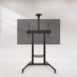 Soporte De Suelo Con Ruedas Tooq Fs20406hm-b Pantallas 60"-100" Max 120kg Vesa Max 1000x600 2 Bandejas Regulable En Altura 2