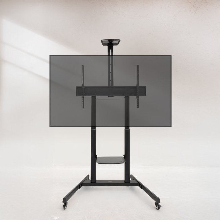 Soporte De Suelo Con Ruedas Tooq Fs20406hm-b Pantallas 60"-100" Max 120kg Vesa Max 1000x600 2 Bandejas Regulable En Altura