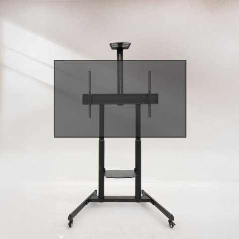 Soporte De Suelo Con Ruedas Tooq Fs20406hm-b Pantallas 60"-100" Max 120kg Vesa Max 1000x600 2 Bandejas Regulable En Altura