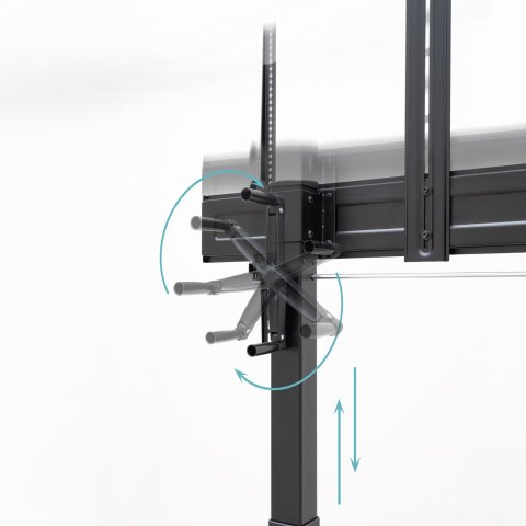Soporte De Suelo Con Ruedas Tooq Fs20406hm-b Pantallas 60"-100" Max 120kg Vesa Max 1000x600 2 Bandejas Regulable En Altura