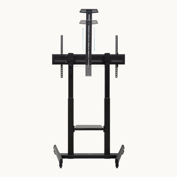 Soporte De Suelo Con Ruedas Tooq Fs20406hm-b Pantallas 60"-100" Max 120kg Vesa Max 1000x600 2 Bandejas Regulable En Altura