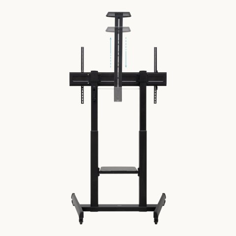 Soporte De Suelo Con Ruedas Tooq Fs20406hm-b Pantallas 60"-100" Max 120kg Vesa Max 1000x600 2 Bandejas Regulable En Altura