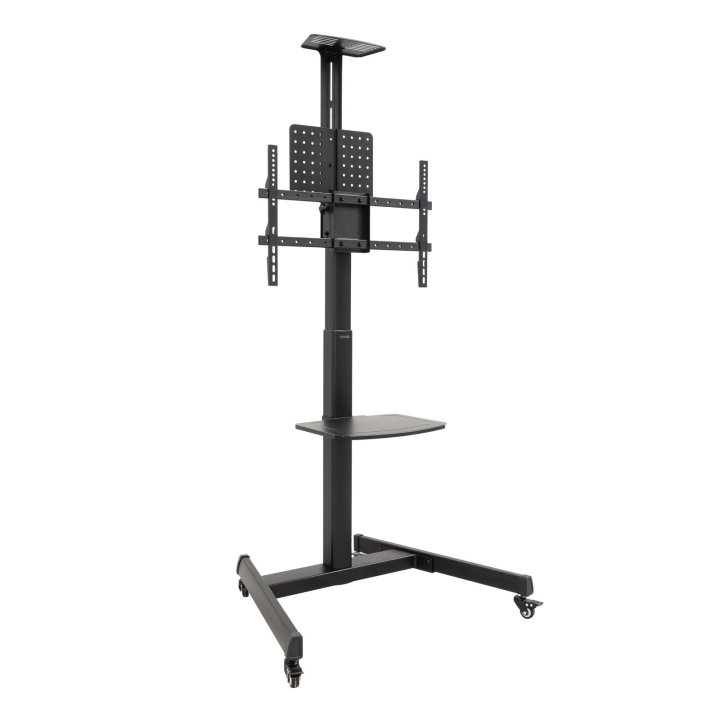 Soporte De Suelo Con Ruedas Tooq S1184m-b Pantallas 30"-70" Max. 100kg Vesa Max. 600x400 2 Bandejas Regulable En Altura