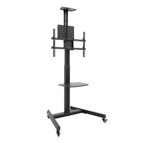 Soporte De Suelo Con Ruedas Tooq S1184m-b Pantallas 30"-70" Max. 100kg Vesa Max. 600x400 2 Bandejas Regulable En Altura