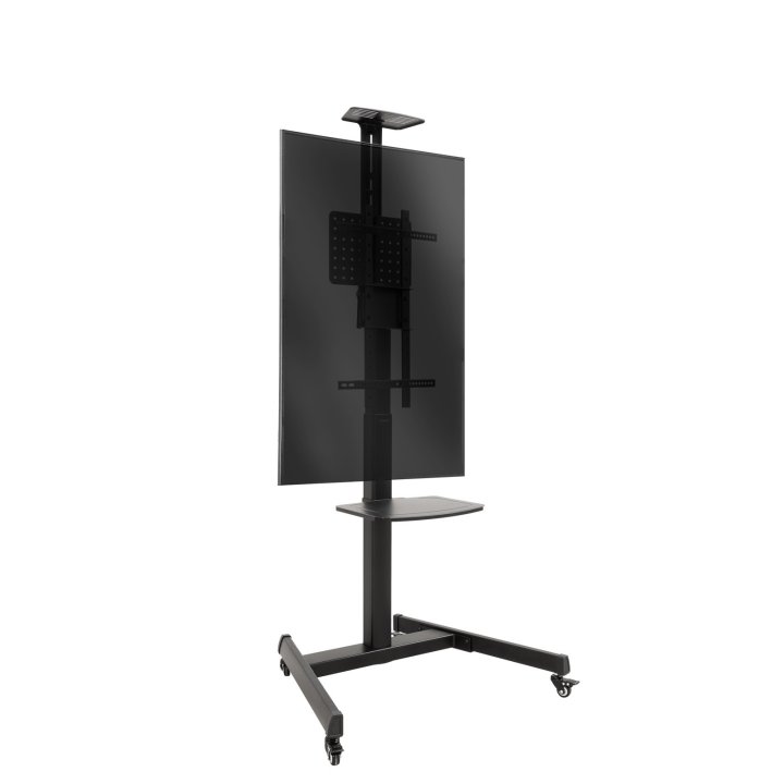 Soporte De Suelo Con Ruedas Tooq S1184m-b Pantallas 30"-70" Max. 100kg Vesa Max. 600x400 2 Bandejas Regulable En Altura