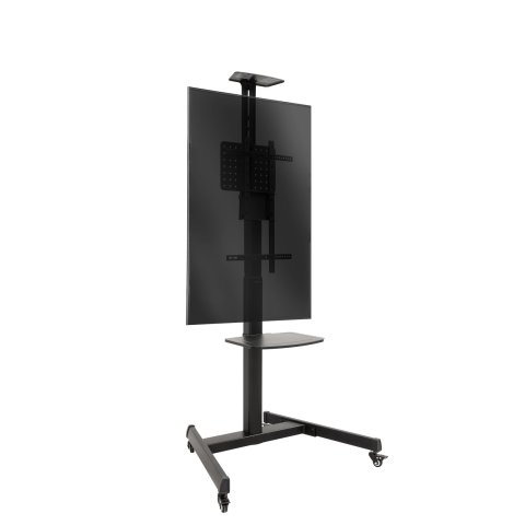 Soporte De Suelo Con Ruedas Tooq S1184m-b Pantallas 30"-70" Max. 100kg Vesa Max. 600x400 2 Bandejas Regulable En Altura