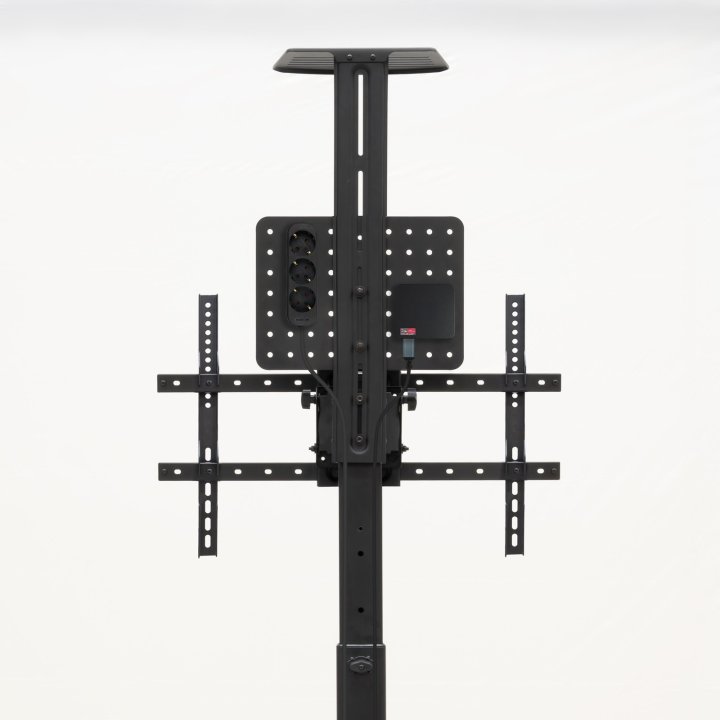 Soporte De Suelo Con Ruedas Tooq S1184m-b Pantallas 30"-70" Max. 100kg Vesa Max. 600x400 2 Bandejas Regulable En Altura