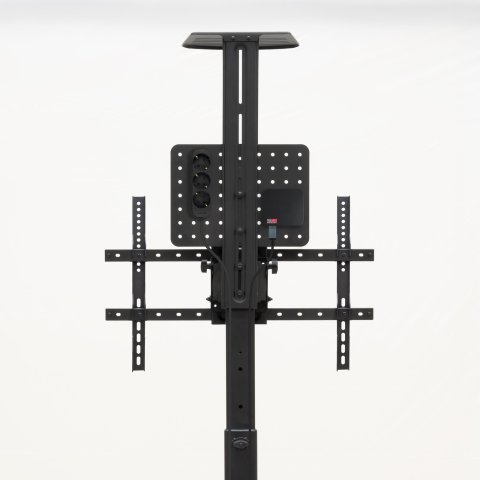 Soporte De Suelo Con Ruedas Tooq S1184m-b Pantallas 30"-70" Max. 100kg Vesa Max. 600x400 2 Bandejas Regulable En Altura