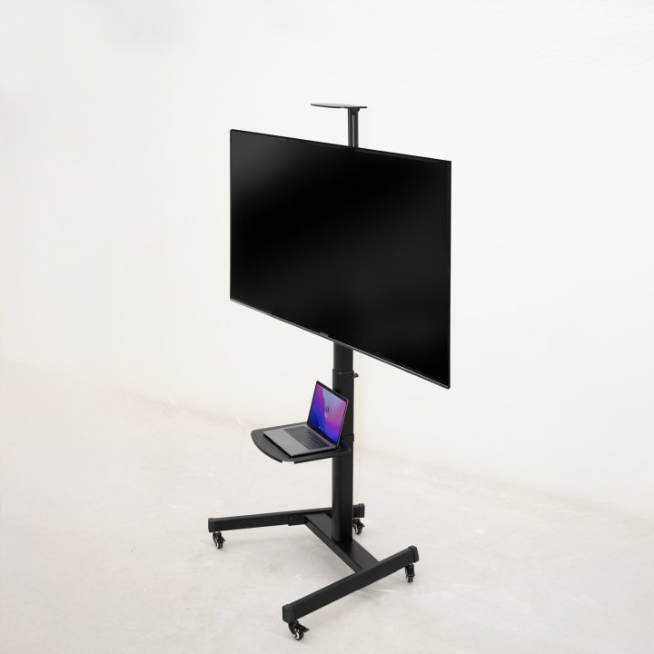 Soporte De Suelo Con Ruedas Tooq S1184m-b Pantallas 30"-70" Max. 100kg Vesa Max. 600x400 2 Bandejas Regulable En Altura