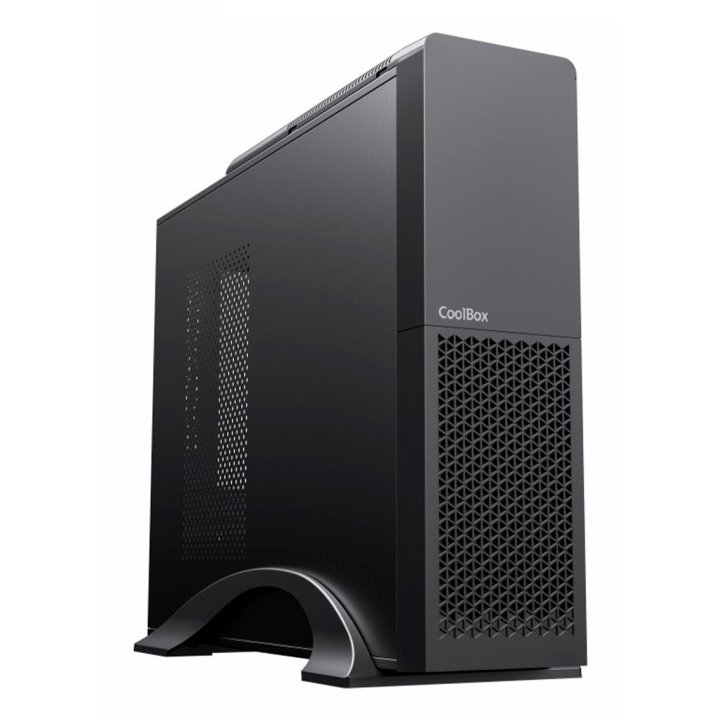 Caja Microatx Slim Coolbox T313 1x 3.5″ 2x2.5″ Gpu 225max Low Profile  Fuente 500gr-s Negro
