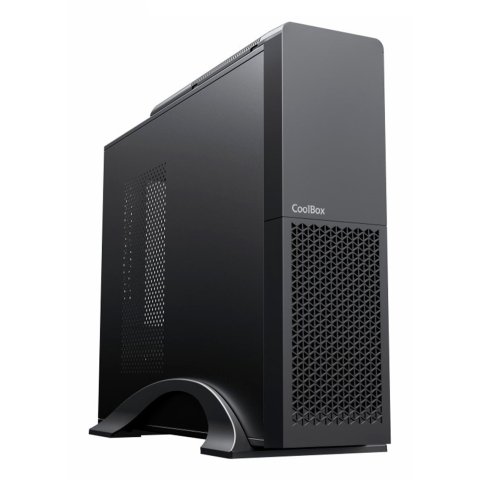 Caja Microatx Slim Coolbox T313 1x 3.5″ 2x2.5″ Gpu 225max Low Profile  Fuente 500gr-s Negro
