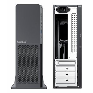 Caja Microatx Slim Coolbox T313-bz 1x 3.5″ 2x2.5″ Gpu 225max Low Profile  Fuente 300sbz 80+ Bronze
Negro