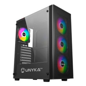 Caja Atx Semitorre Gaming Unykach Mir100 Atx Uk 511303 Color Negro Panel Lateral Cristal Templado 4vgb 120mm 2xusb 3.0 2