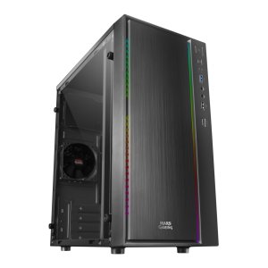 Caja Microatx Gaming Mars Gaming Mcm Black Frontal Linea Rgb Ventana Lateral Total Usb3.0 + Usb 2.0 Sin Fuente De Alimentacio