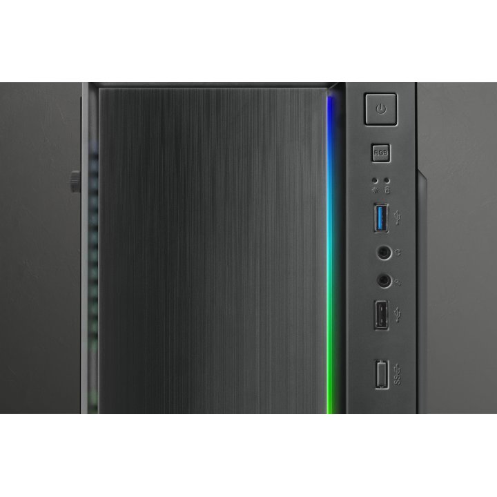 Caja Microatx Gaming Mars Gaming Mcm Black Frontal Linea Rgb Ventana Lateral Total Usb3.0 + Usb 2.0 Sin Fuente De Alimentacio