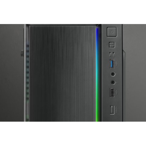 Caja Microatx Gaming Mars Gaming Mcm Black Frontal Linea Rgb Ventana Lateral Total Usb3.0 + Usb 2.0 Sin Fuente De Alimentacio