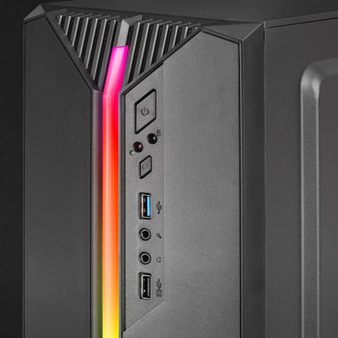 Caja Microatx Gaming Mars Gaming Mc-s1 Black Frontal Argb Ventilador Traser Frgb Ventana Lateral Sin Fuente De Alimentacion