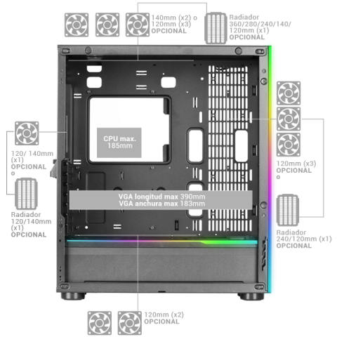 Caja E-atx Mars Gaming Mc-ultra White Doble...