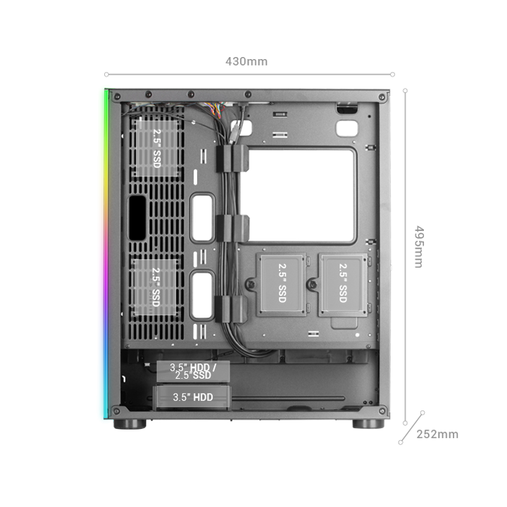 Caja E-atx Mars Gaming Mc-ultra White Doble...