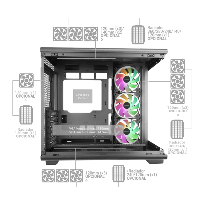 Caja Atx Semitorre Gaming Mars Gaming Mcrev...