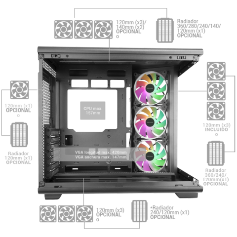 Caja Atx Semitorre Gaming Mars Gaming Mcrev...
