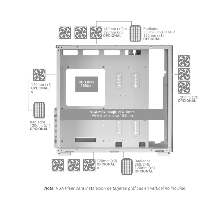 Caja E-atx Gaming Mars Gaming Mcnova2 Cristal...