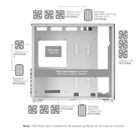 Caja E-atx Gaming Mars Gaming Mcnova2 Cristal...