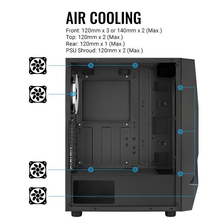 Caja Atx Aerocool Scape Black V3 Frontal Con...
