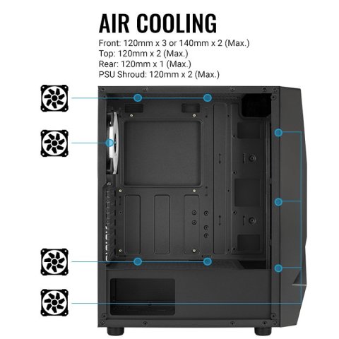 Caja Atx Aerocool Scape Black V3 Frontal Con...