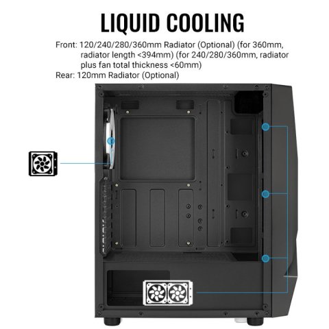 Caja Atx Aerocool Scape Black V3 Frontal Con...