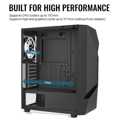 Caja Atx Aerocool Scape Black V3 Frontal Con...