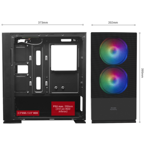 Caja Microatx Gaming Mars Gaming Mcz White...