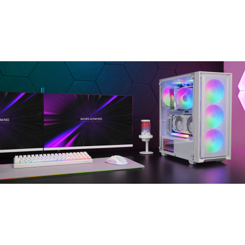 Caja Atx Mars Gaming Mcairw Frontal Blanco De...